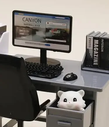 

Набор миниатюрной мебели для кукольного домика в масштабе 1/12 с компьютерной клавиатурой, настольный стул-мини-модель сцены для домашнего декора кабинета