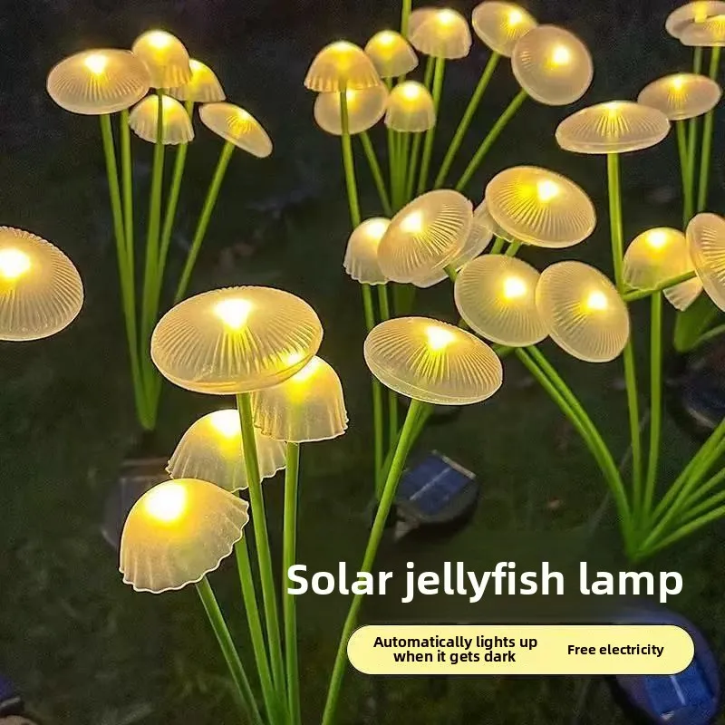 Outdoor Solar Color Light, Mushroom Shaped Lamp, Waterproof Atmosphere Light for Yard & Balcony