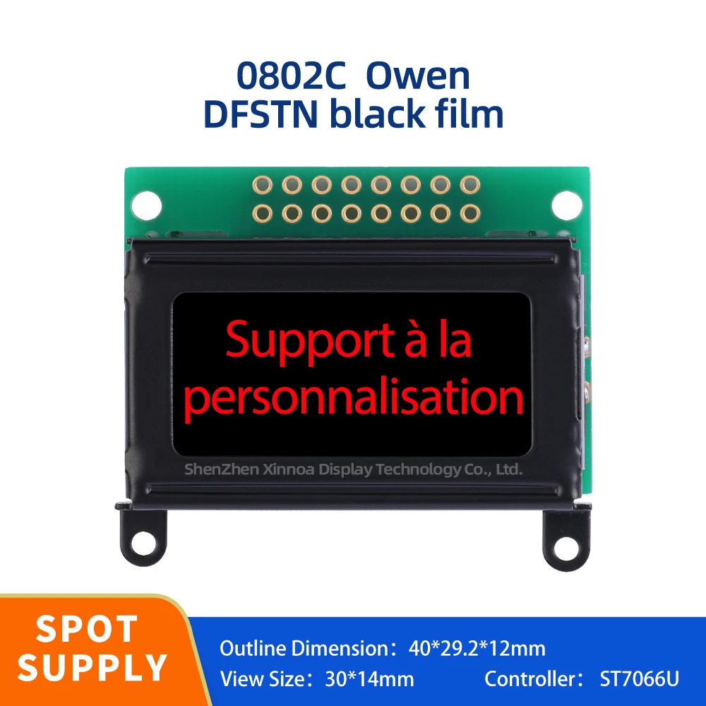 

0802 Ultra Small Size Module 0802C European Character LCD Screen LED Backlight Character DFSTN Black Film Red