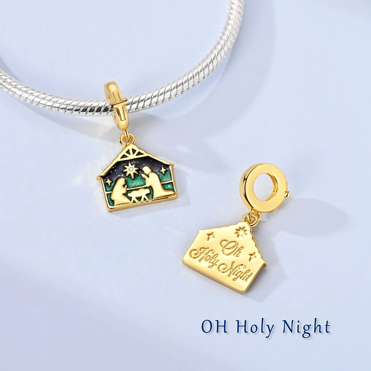 925 Sterling Silver Charms Gold Color Horse Apple Ballet Cross Beads Pendant Fit Original Bracelet Diy for Women Fine Jewelry
