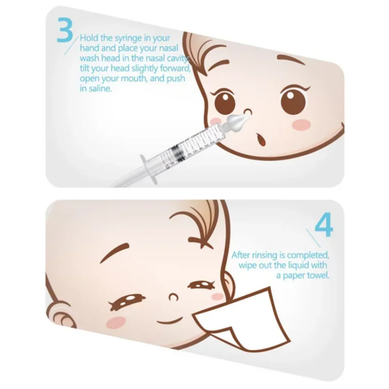 2Pcs/box Babi Nose Cleaner Rhinitis Nasal Washer Needle Tube Baby Nasal Aspirator Cleaner Syringe Baby Nose Washing for Children