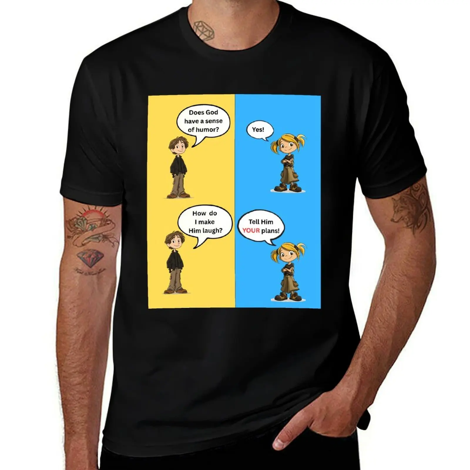 

God Humor - White T-Shirt fashion shirts oversized oversize t-shirts man heavy weight t shirts for men