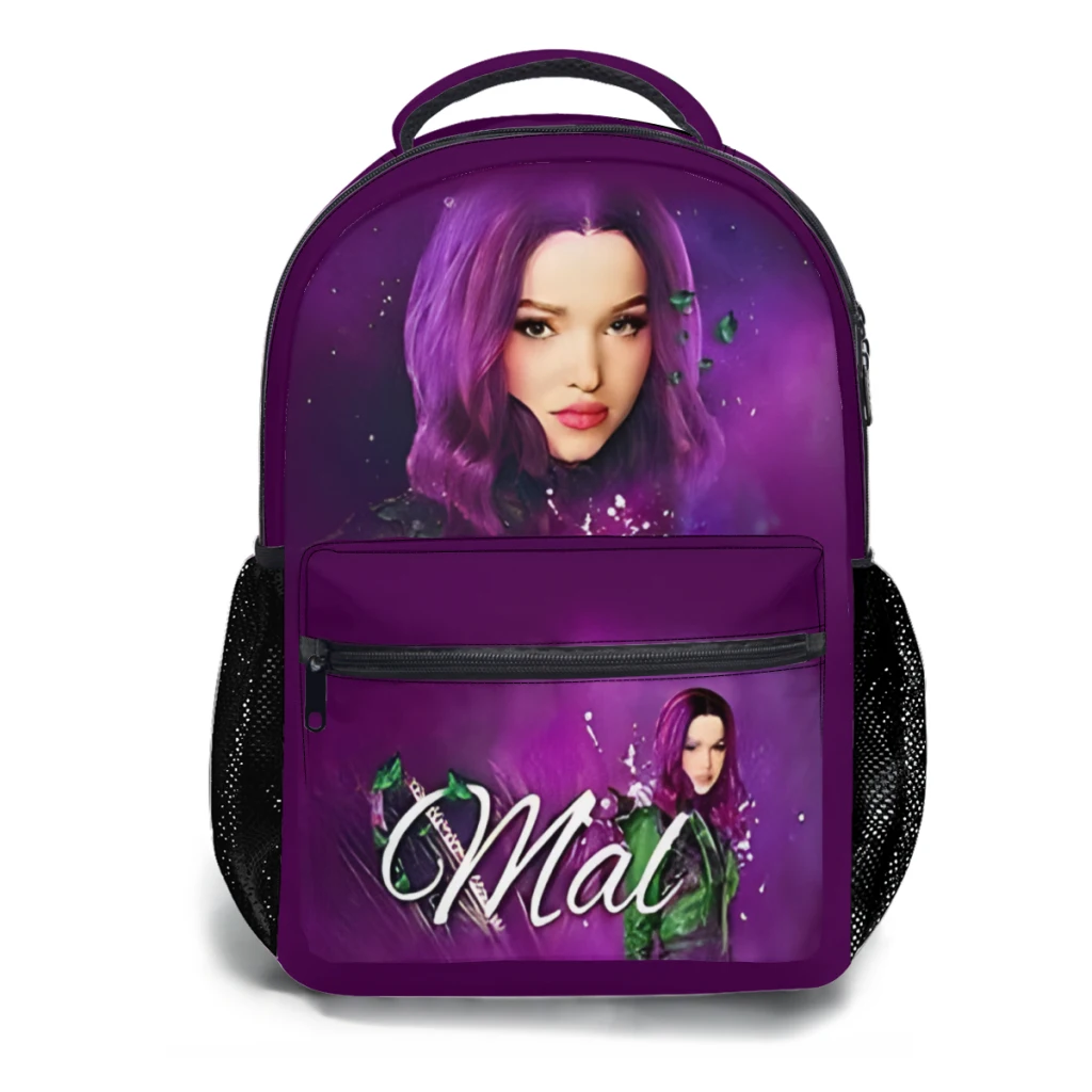 Mal Purple Pink Princess Descmot3 Cartoon Backpack for Girls, School Backpack for Student, Large Capacity