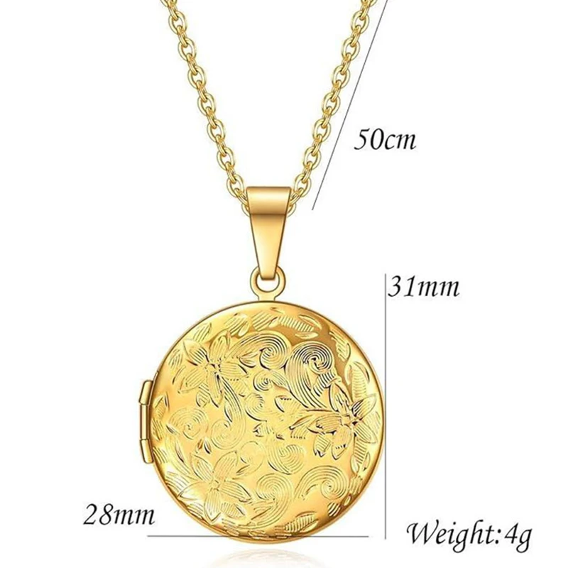 القلائد صورة شخصية للنساء الفتيات مخصص صور ونص زهرة شكل دائري المنجد قلادة قلادة هدية عيد الحب #6