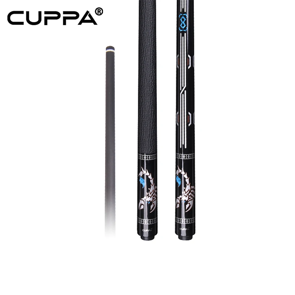 CUPPA-Capricorn Pool Cue Stick Billiard Cues Nine Ball Arm Carbon Fiber Shaft Wrapless/Leather Grip Radial Pin Joint 12.5mm 58‘’