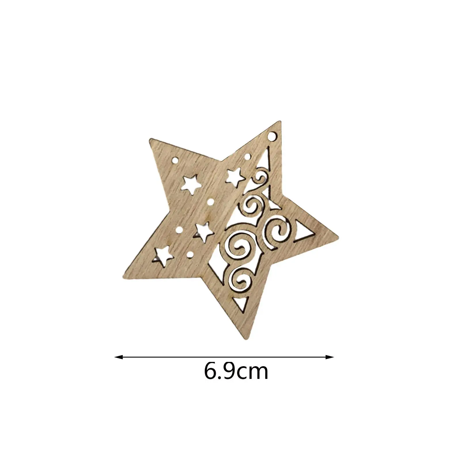 3x 10pcs Christmas Wooden Slices Unpainted Wooden Cutouts with Rope Tags for DIY Craft Projects Drawings