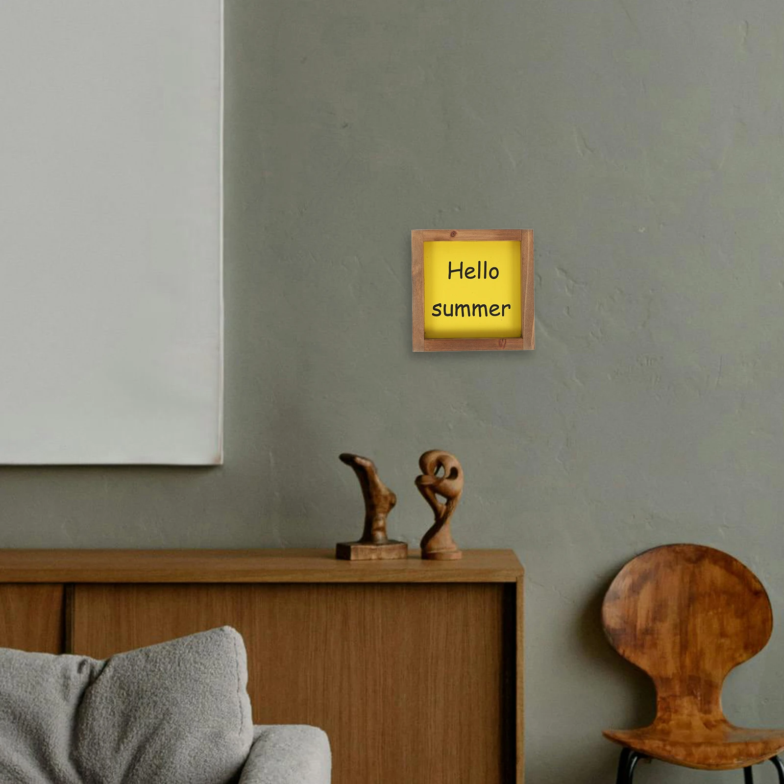 

Wooden Photo Frame Sign 15.2x15.2x2cm Rustic Seasonal Decor Wall Hanging Tabletop Display Summer Home Desk Centerpieces