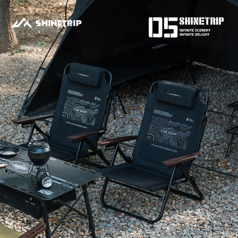 Outdoor Folding Camping Chair ShineTrip 6‑Position Adjustable