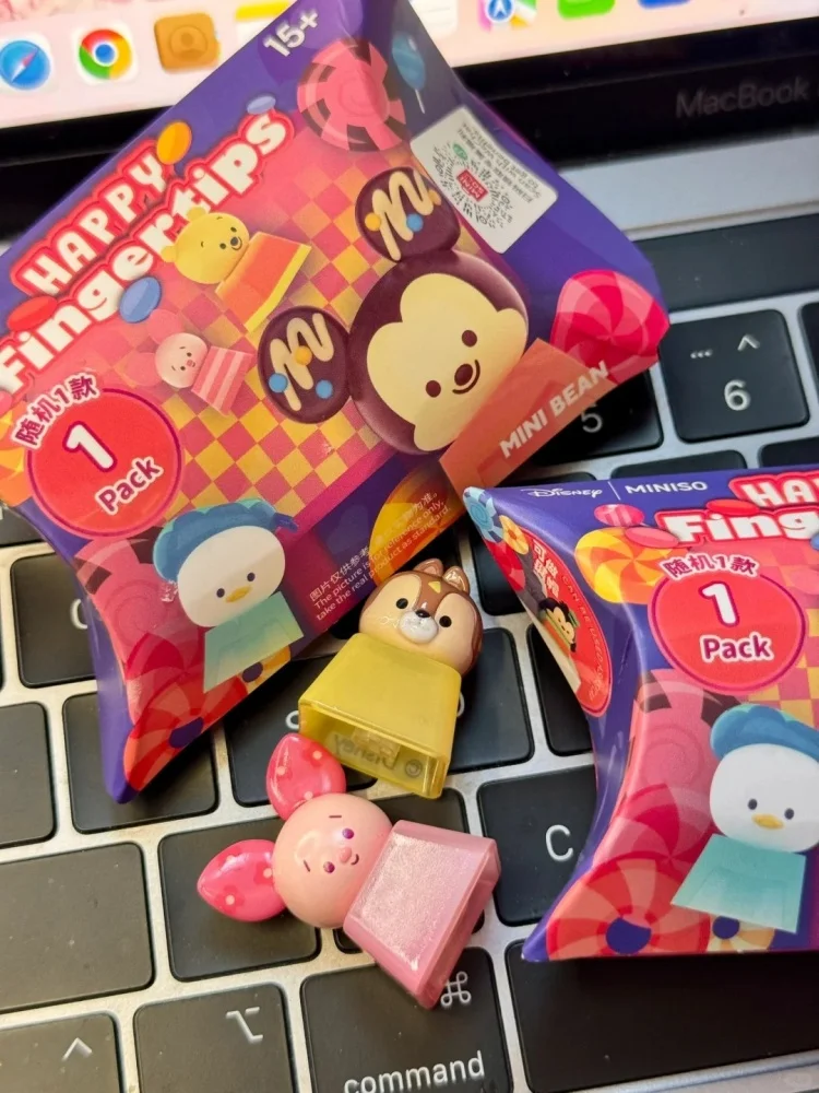 

Miniso Disney Happy Fingertips Mini Bean слепая коробка Kawaii Chip&Dale Микки мини-фигурки милый орнамент колпачок для ключей рождественские подарки