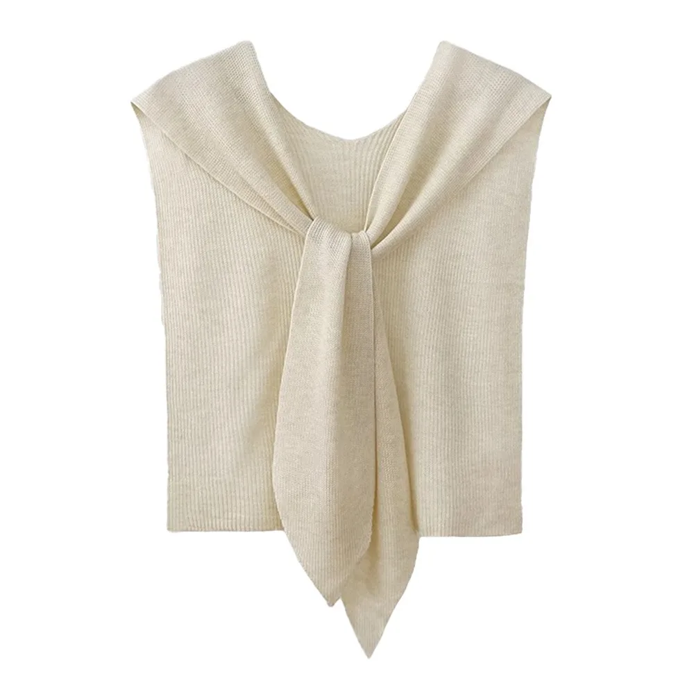 

Fashion Multicolor Knitted Shawl Outerwear Slimming Fake Collar Multi-functional Lengthen Widen Neck-protecting Vest OOTD