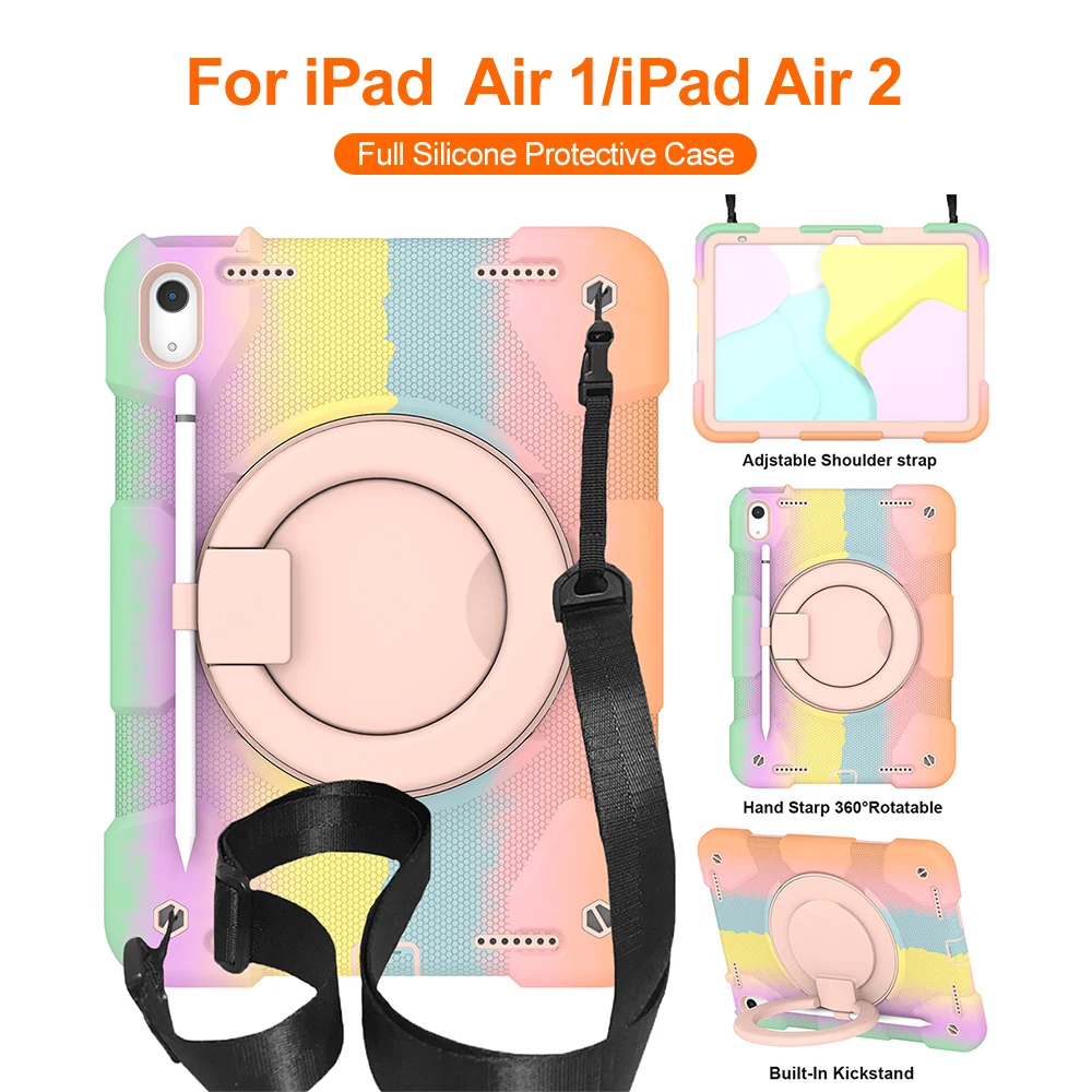 

Universal Stand Tablet Case For iPad 11th 10th Gen Air 5 4 10.9 iPad Air 1 2 Pro 9.7 10.2 360 Rotating Handle Grip Cover Kids