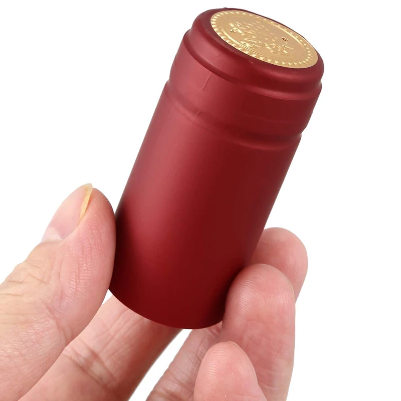 100 PVC Thermo-Shrinkable Cap With Tearing Line, Red Wine Cap, Plastic Cap, Self-Brewed Wine Bottle Sealing Cap