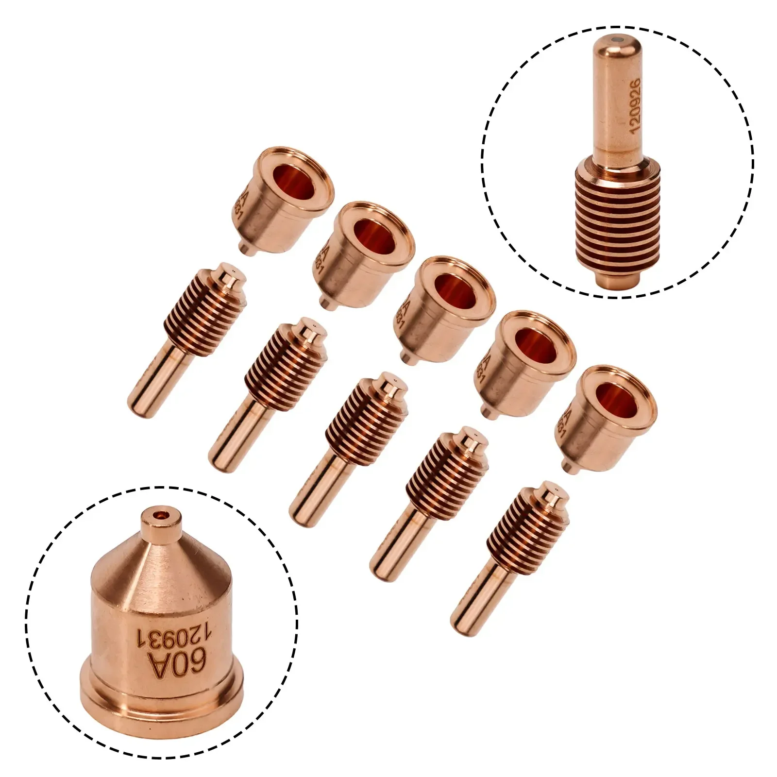 Imagem -03 - Criar Cortador de Plasma Profissional Matrizes de Corte 120926 Bicos 120931 Eletrodos Conjunto de 10 1250