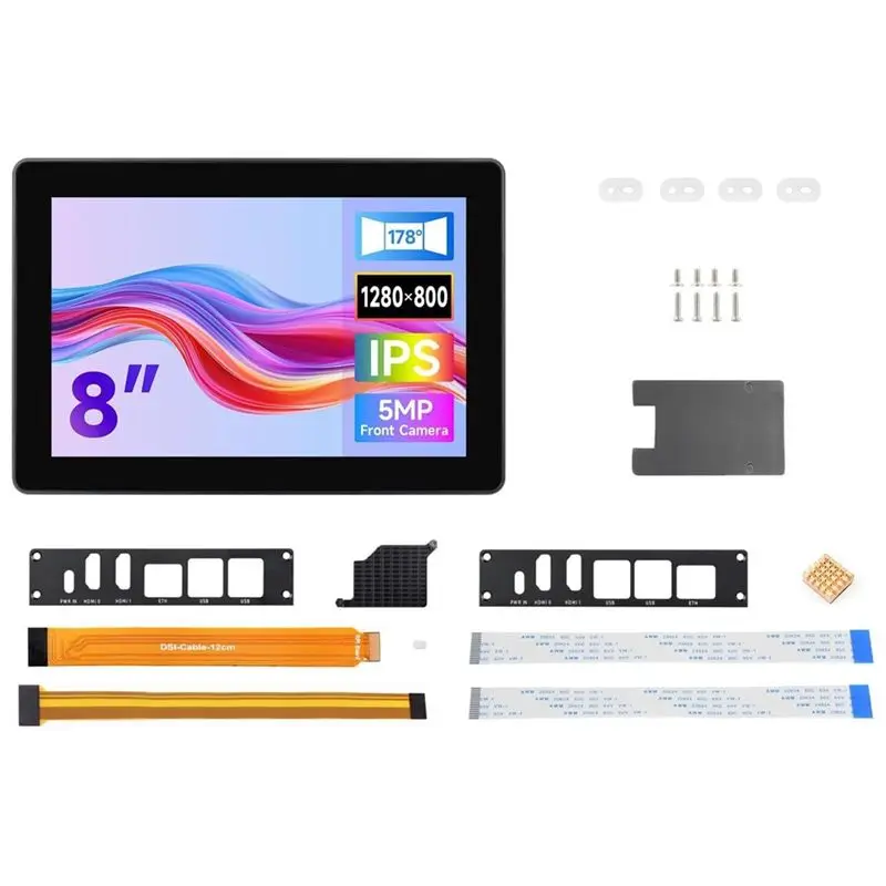 8Inch Industrial HMI Touch Display For Raspberry Pi 5 1280X800 Industrial Touch Screen With 5MP Front Camera-AEF7