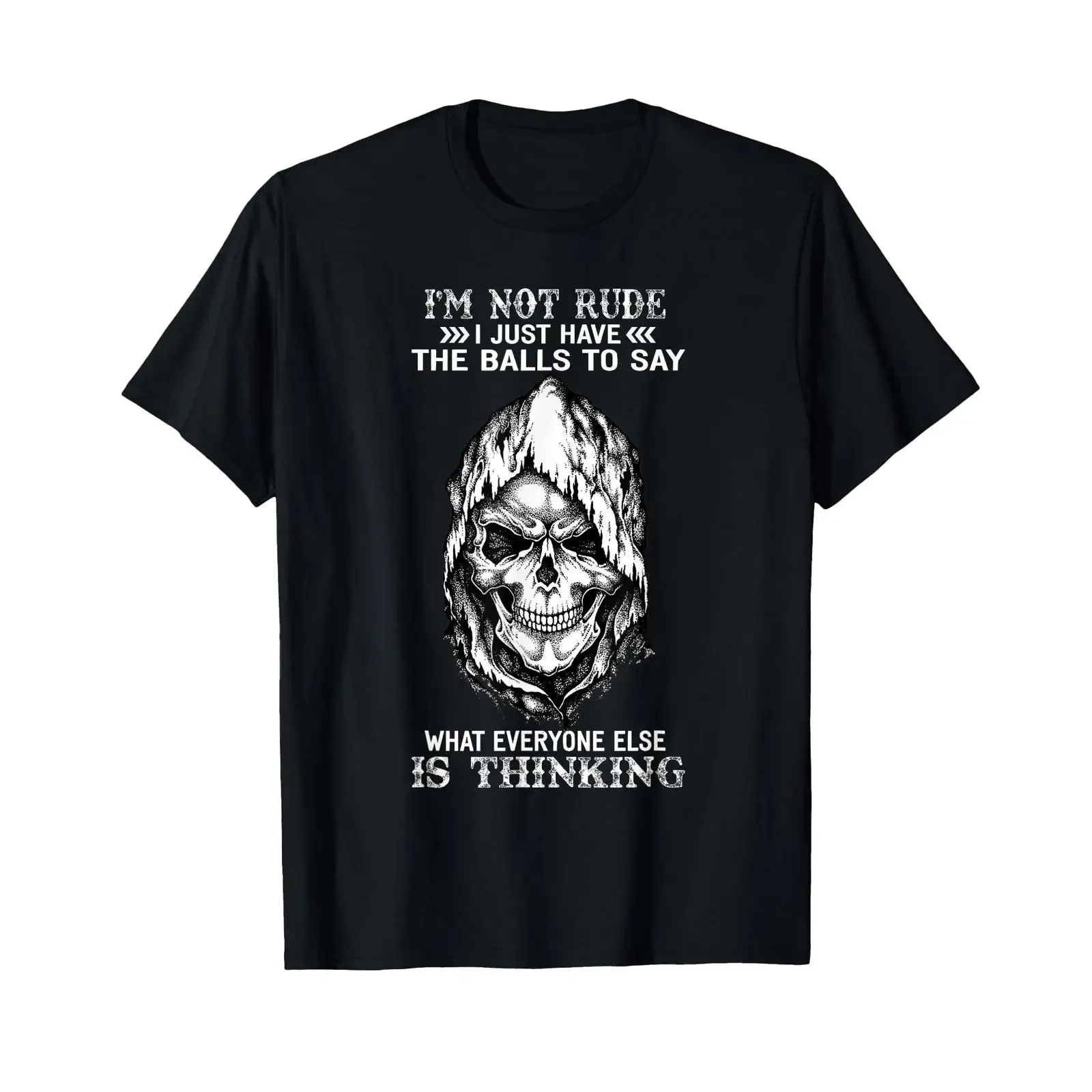 Skull I m Not Rude Just Have The Balls To Say T Shirt vintage Washed Breathable graphic Soft Unisex fashion Versatile