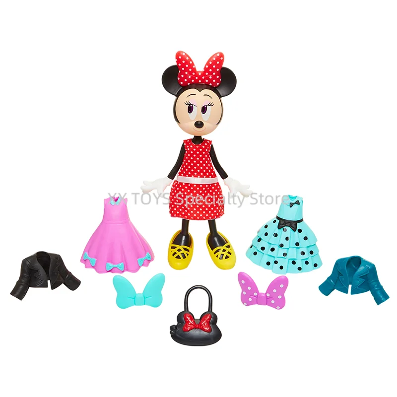 Disney Minnie Mouse All the Dots Playset Fashion Doll 90th Anniversary Minnie Dress Up Figurine Girls Dress Up Game Playset