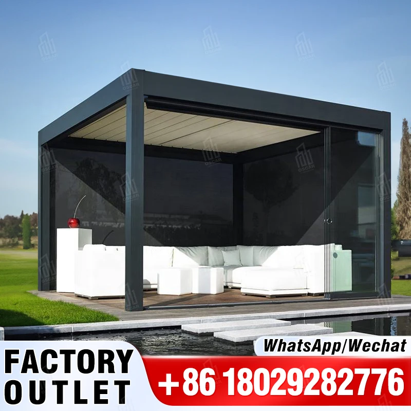 

OEM Factory 3x3 3x4 4x4 4x6 6x4m Outdoor Aluminum Pergola Motorized Garden Aluminium Louver Pergola