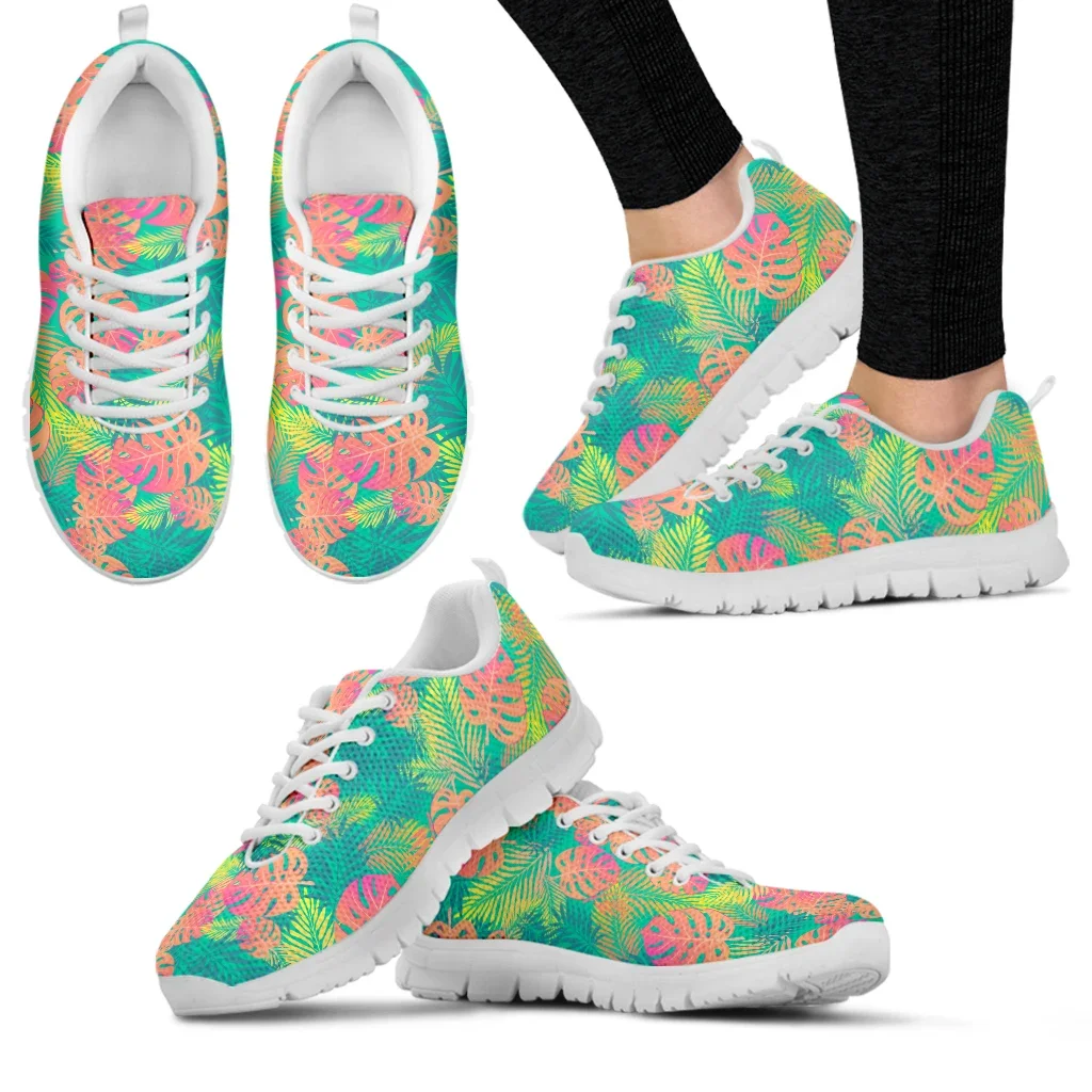 Fashion Tropical Vegetation Print Comfortable Sneakers Leaf Design Casual Shoes Women's Footwear Zapatos Planos