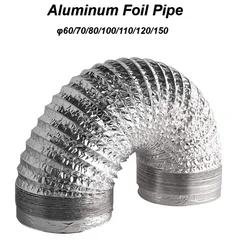 ∅60-150mm Dryer PVC Aluminum Foil Smoke Tube Flexible Ventilation Duct for Kitchen Bathroom Extractor Fitting Pipe