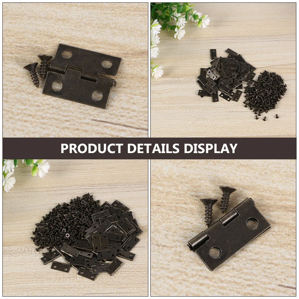 100 قطعة الربيع الذاتي إغلاق مفصلات معدنية صغيرة صندوق أوتوماتيكي مفصلات صندوق مجوهرات الحديد مسامير الربيع المفصلي فيليه المفصلي