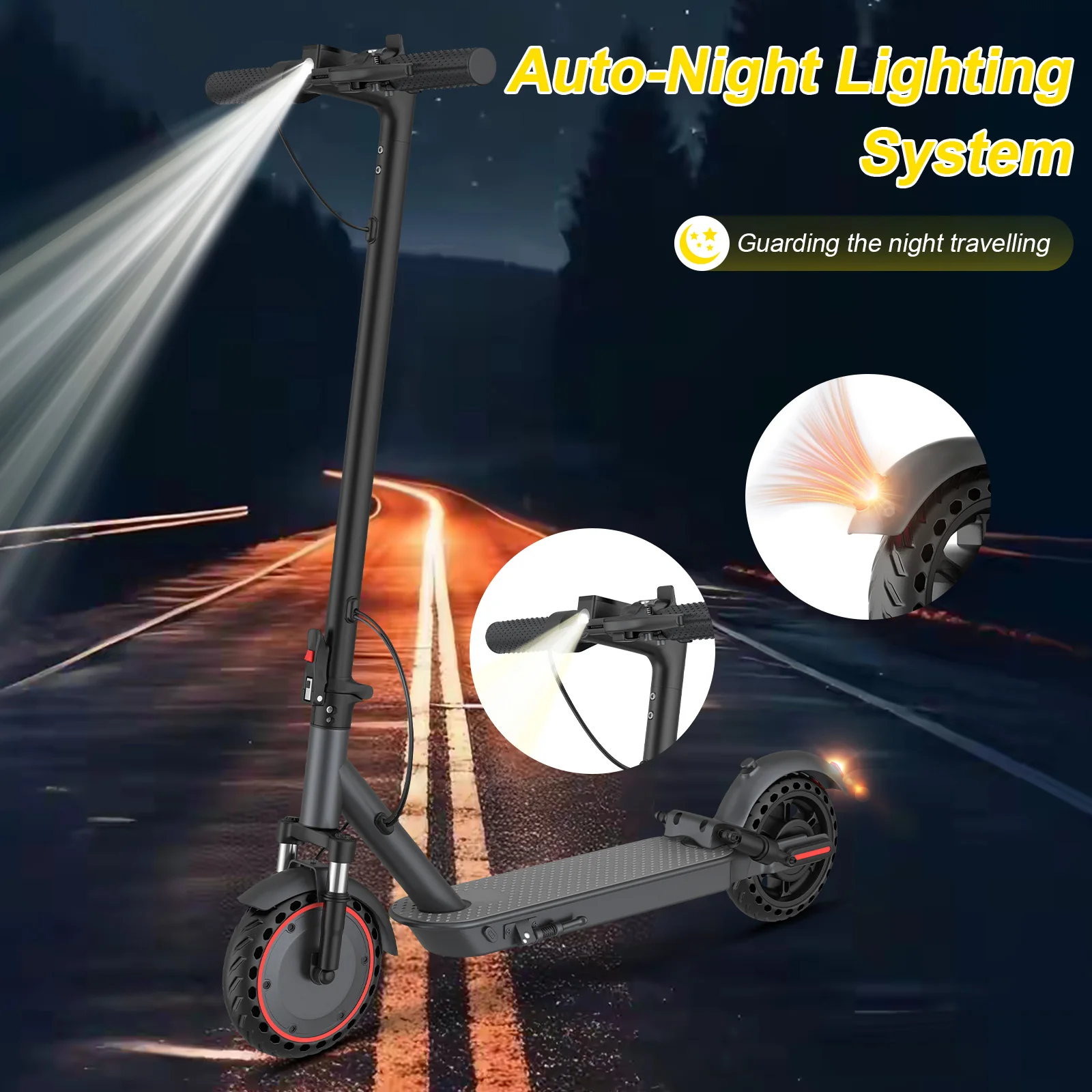 AOVOPRO LB10 Elektroroller 10 Zoll Leistungsstarker Motor 42V 10,5Ah 35KM Reichweite mit Stoßdämpfung Doppelbremsen Smart APP E-Scooter – Detail 17