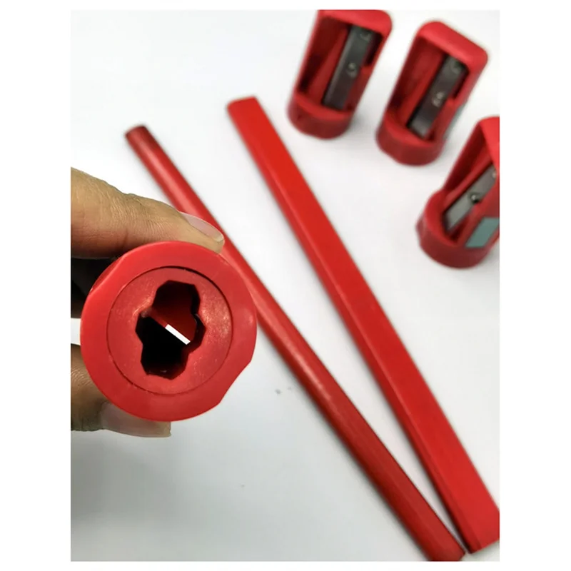 Sacapuntas de carpintero octogonal, 15 Uds., bolígrafo de carpintero ovalado cuadrado, sacapuntas Manual-[Qahk]