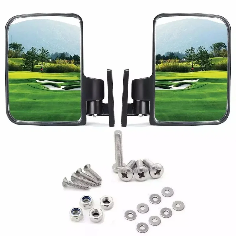 2 Pack Universal Golf Cart Side Mirrors For Club Car EZGO Yamaha Golf Cart