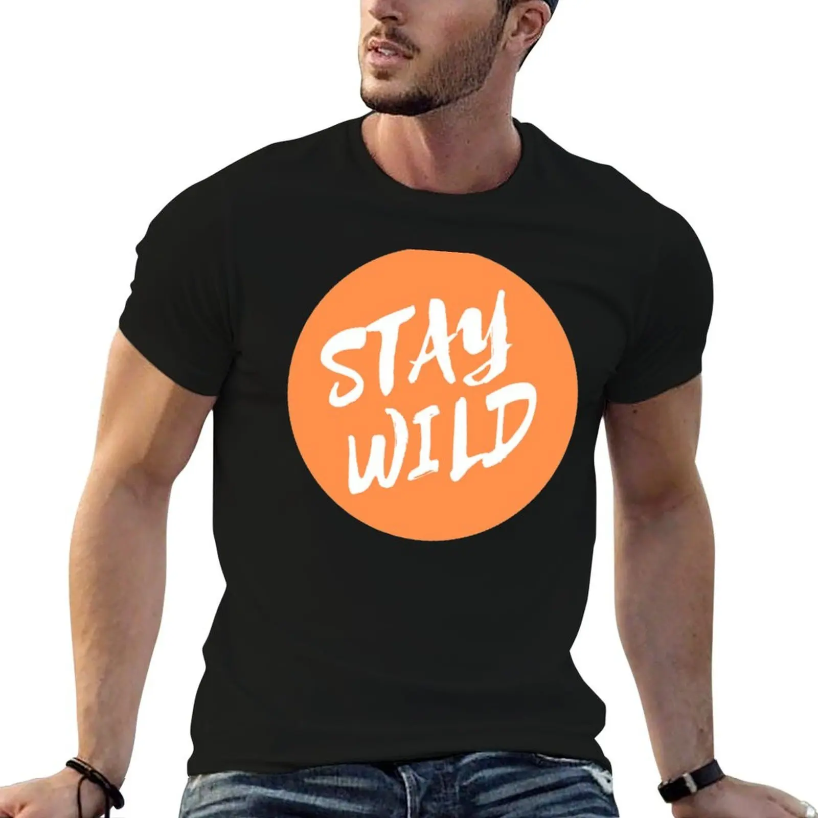 Футболка Stay Wild Ben Azelart, мужские футболки, футболки с принтом для мужчин, футболка для мужчин, футболка из 100% хлопка