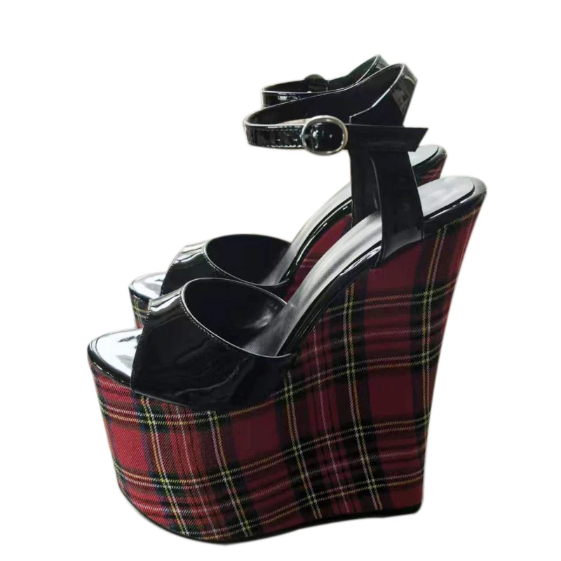 DIZHUANG shoes Fashionable women\'s high-heeled sandals. About 20cm heel height Wedges sandals. Summer women\'s shoes Fashion show