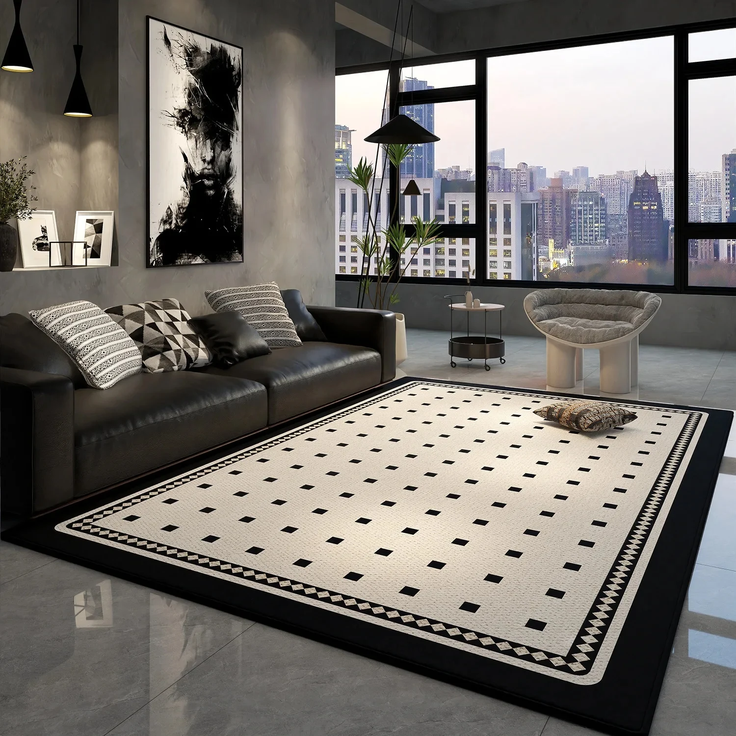VIKAMA Minimalist Bedroom Carpet, Soft And Washable For The Living Room And Sofa Area Floor Mats, Modern Home Decoration