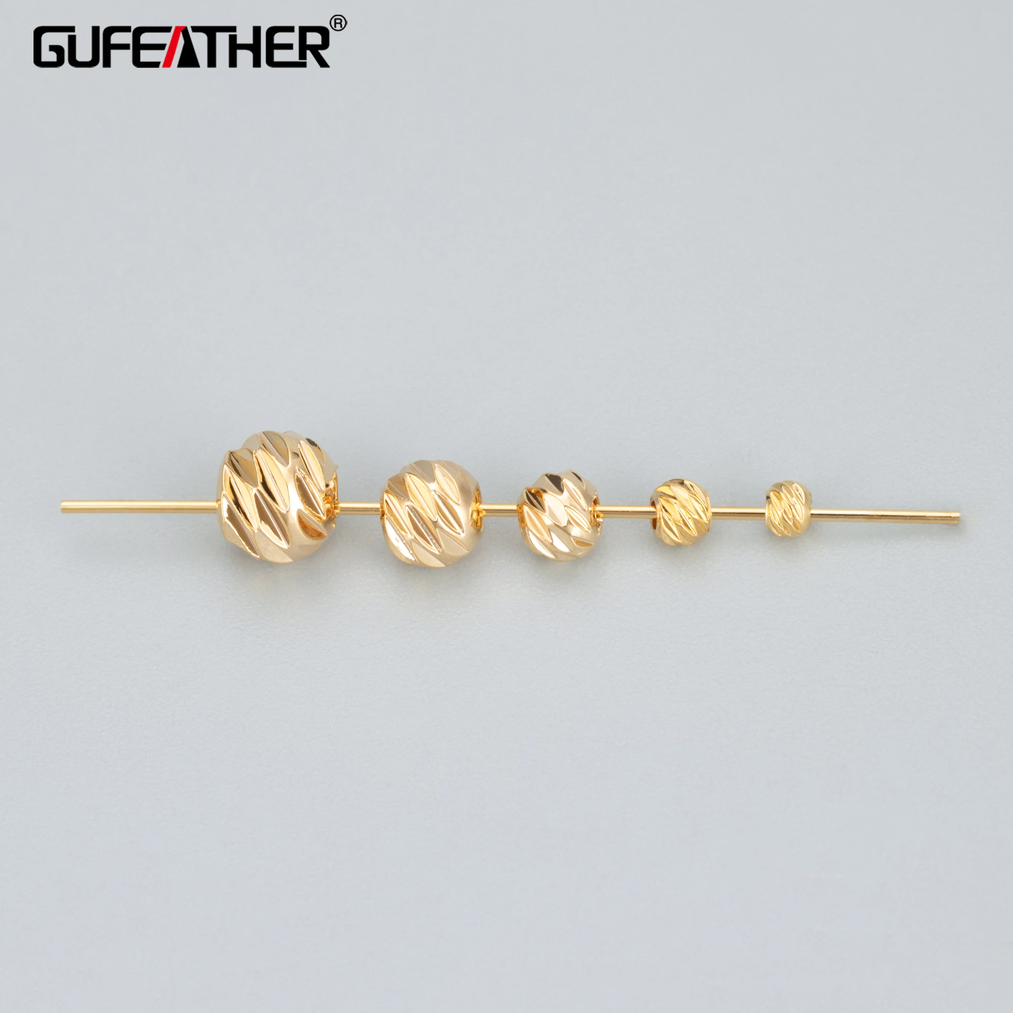 GUFEATHER MB89,jewelry accessories,18k gold rhodium plated,pass REACH,nickel free,copper beads,jewelry making findings,one pack