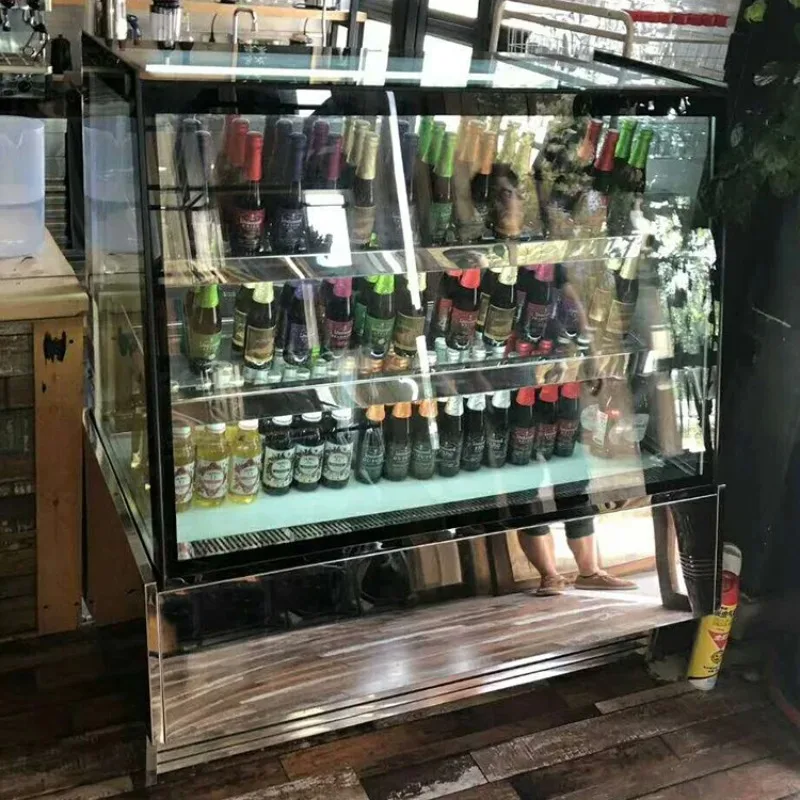 مبردات تجارية سريعة للوجبات الخفيفة، مبرد باب زجاجي مفتوح للاستخدام في السوبر ماركت لعرض كعكة الآيس كريم