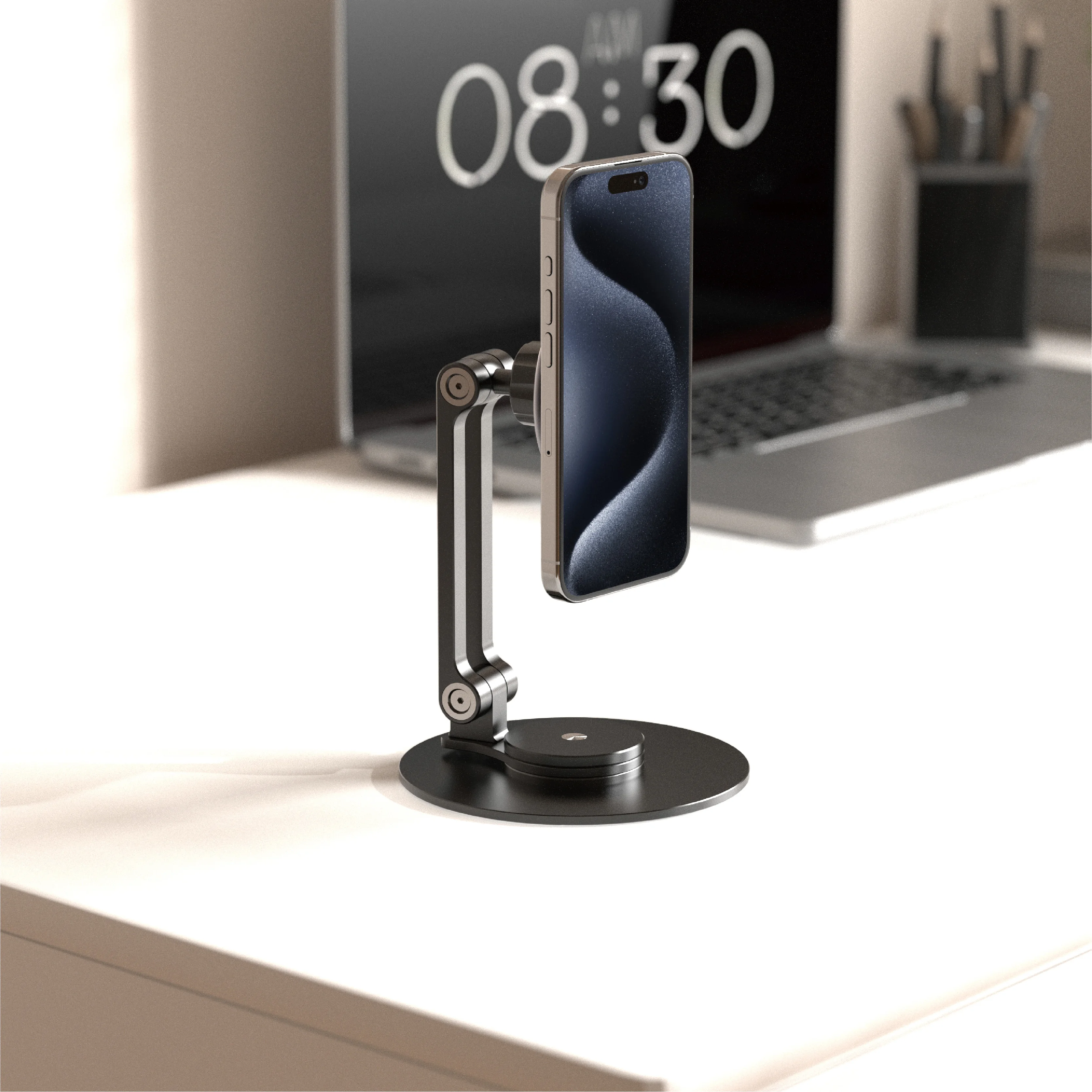 

Kimdoole Metal Magnetic Rotate Phone Stand Tablet Holder for Table Desk Stand For IPhone Pro Xiaomi Samsung Huawei Apple Phone