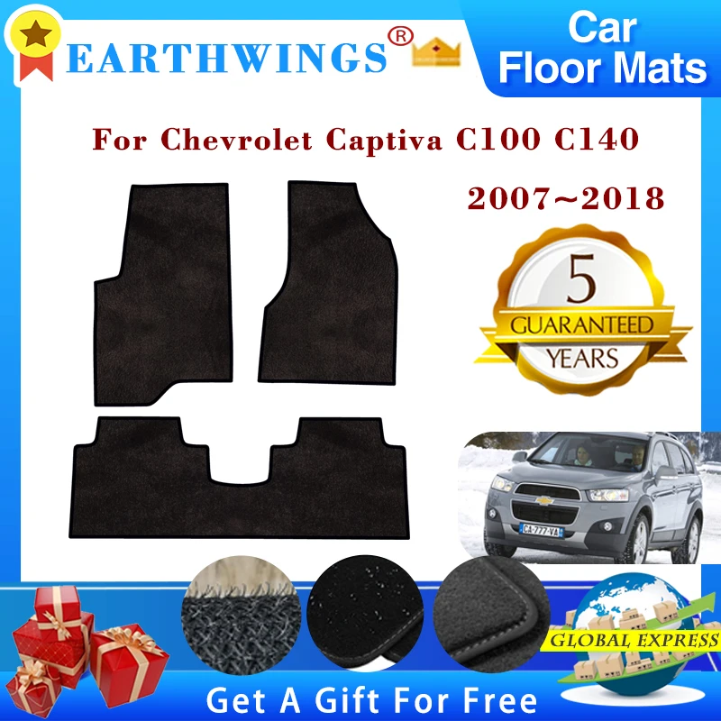 Car Floor Mats For Chevrolet Captiva C100 C140 5 Seat 2007~2018 2008 Rugs Panel Footpads Carpet Cover Foot Pad Auto Accessories