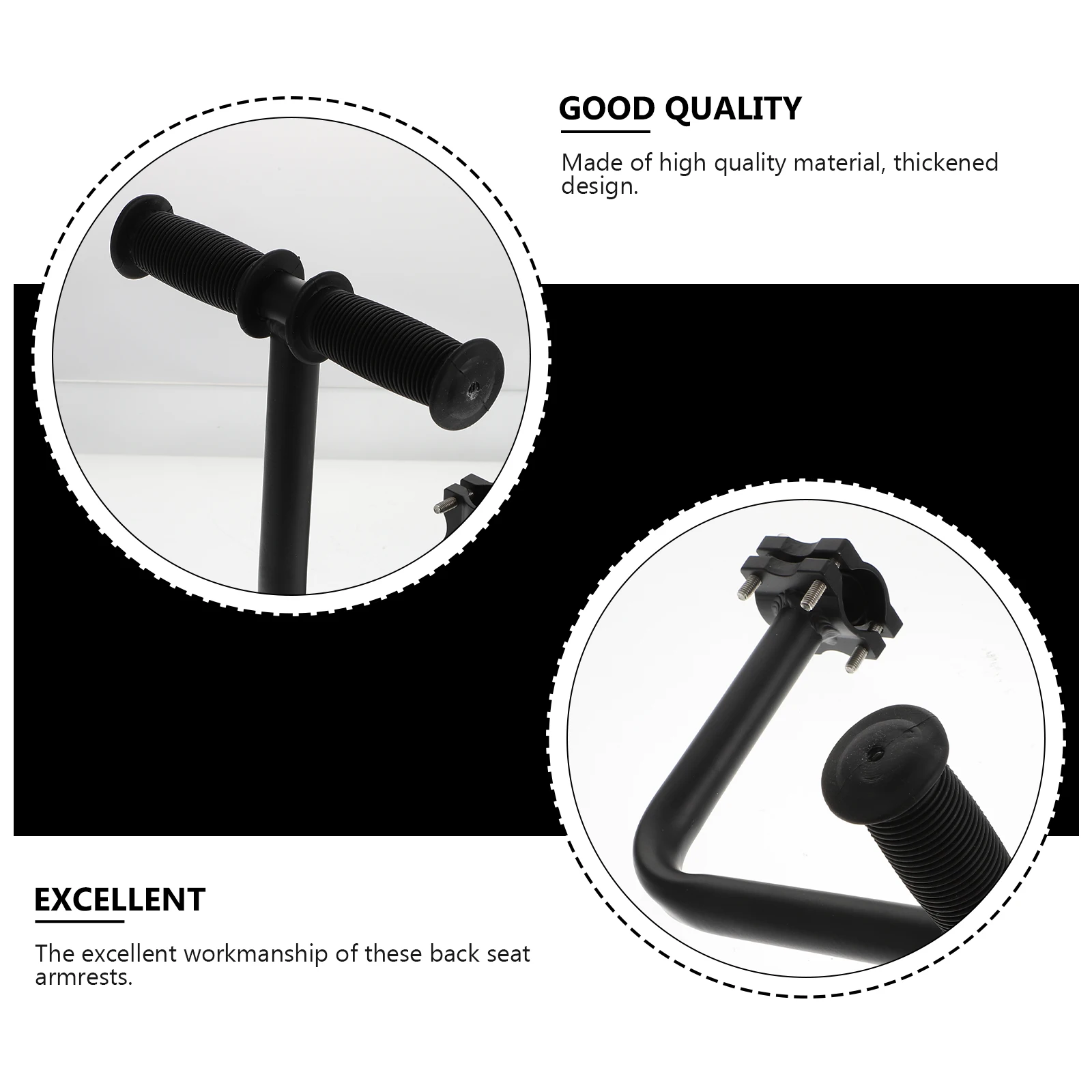 

1 set Sturdy Rear Seat Armrests For Durable Cycling Accessories Easy Install Safety Handlebar Bike Supplies