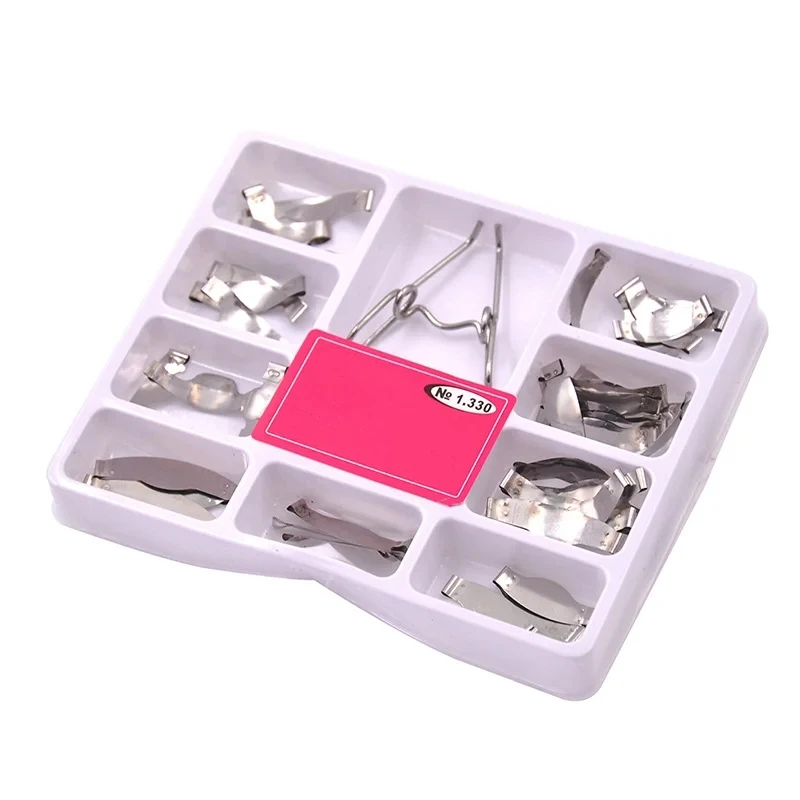 Dental Matrix With Springclip No.1.330 Sectional Contoured Metal Matrices No.1.398 Full Kit For Teeth Replacement Dentsit Tools