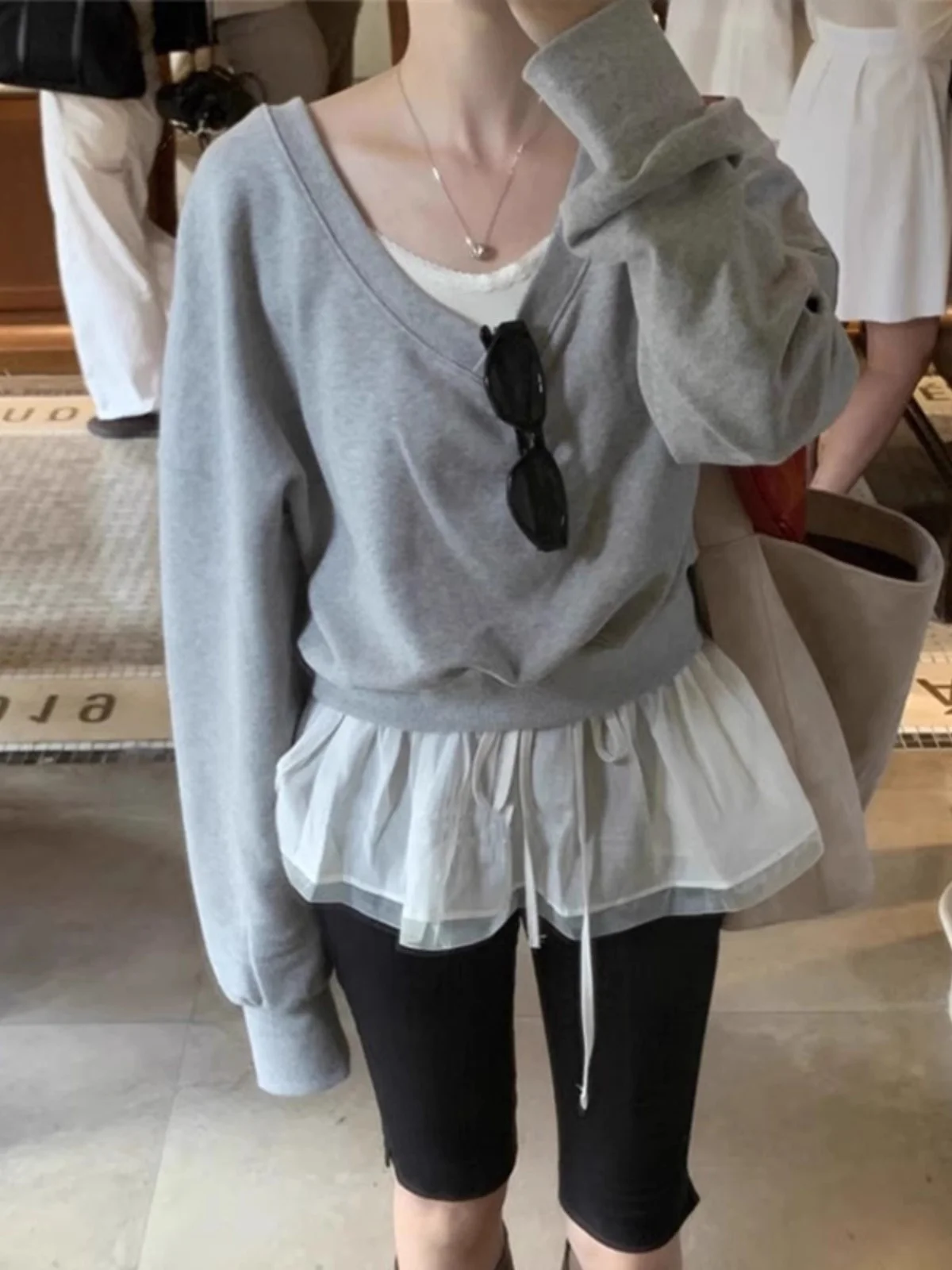 

Sweet ature Apron Sle f-length Skirt with Bow-knot Layered Design Commute High-waist Ultra-ort Other Material