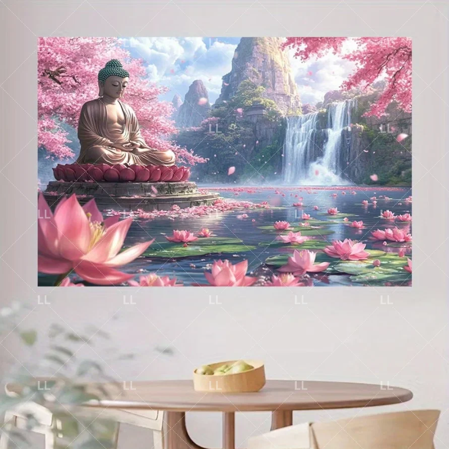 Garden Scene Backdrop Buddha M - đánh giá và giá Photography Yoga