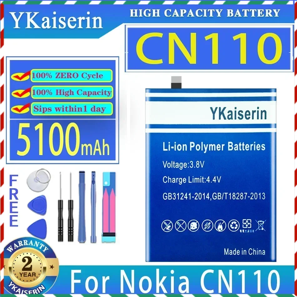 

YKaiserin 5100mAh Replacement Battery For Nokia CN110 1ICP5/65/78/X20/X10 Mobile Phone Batteries