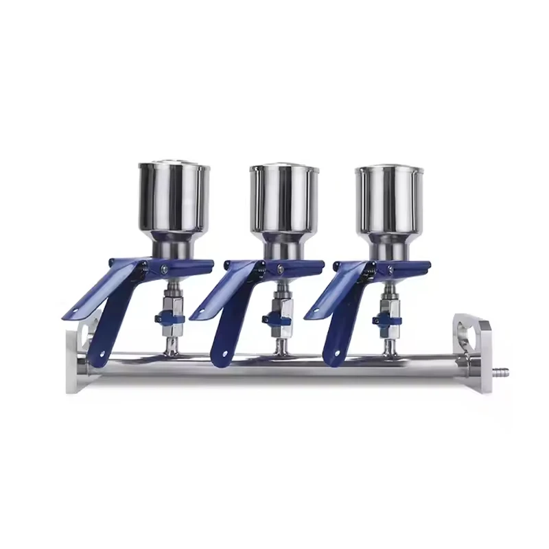 3 Branches Solvent Filter Apparatus - Multi-Manifold Stainless Steel Vacuum Filtration System for Laboratory Use