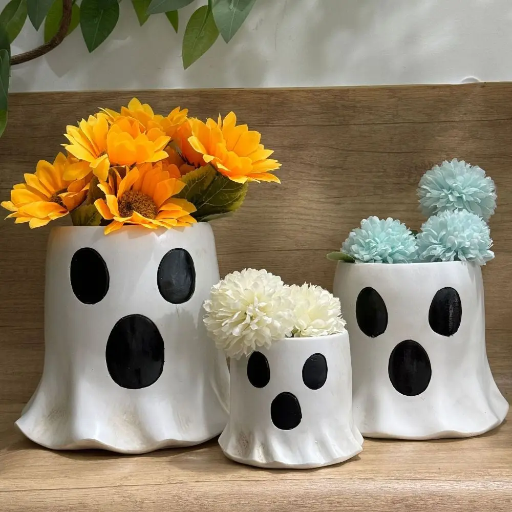 

Gift Resin Ghost Planter Candy Bowl Funny Cute Halloween Flower Pot Candy Buckets Holder