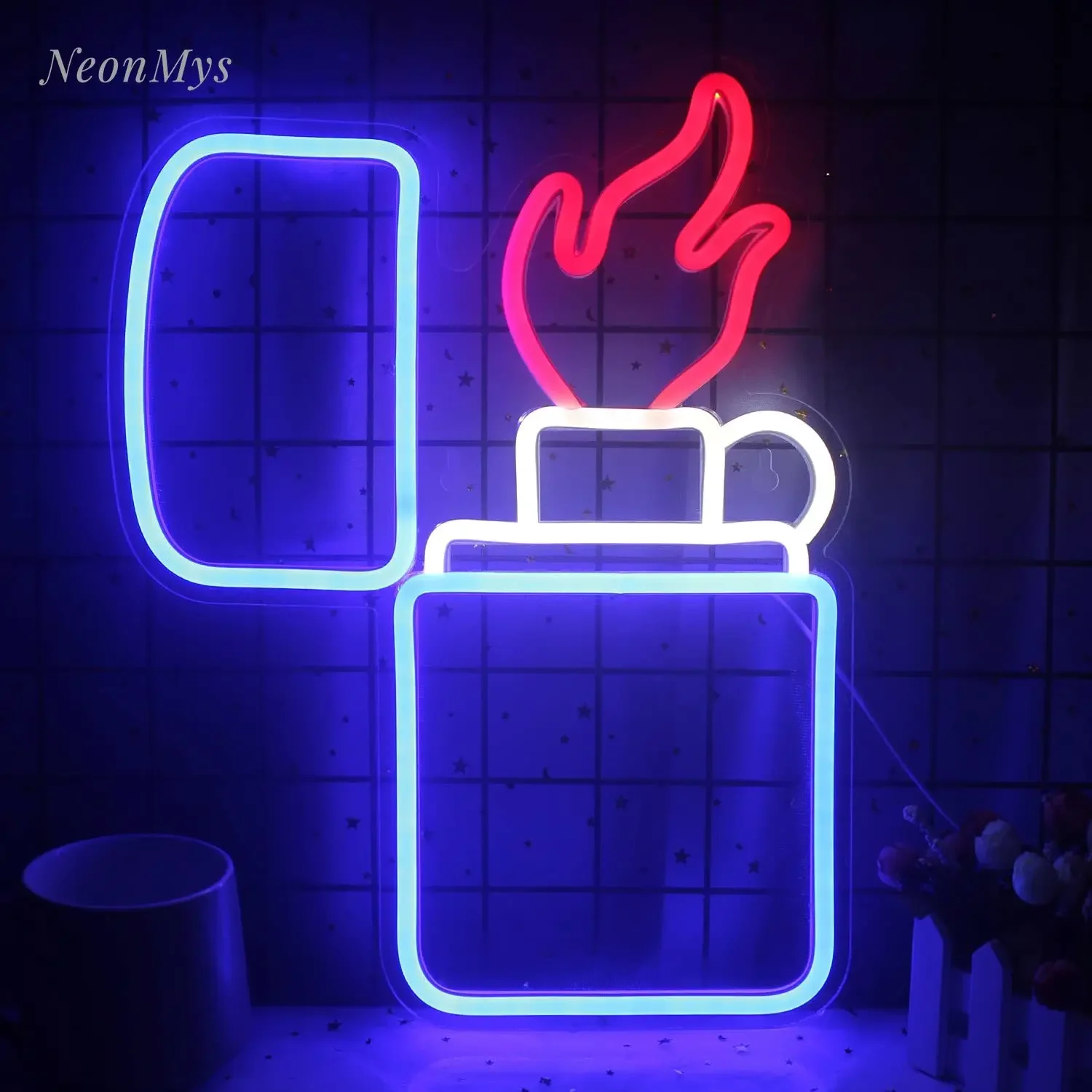 Lighter Shaped Neon Sign Man Cave Neon Led Lights Neon Light for Wall Decor USB for Internet Cafe Gaming Room Man Decoration