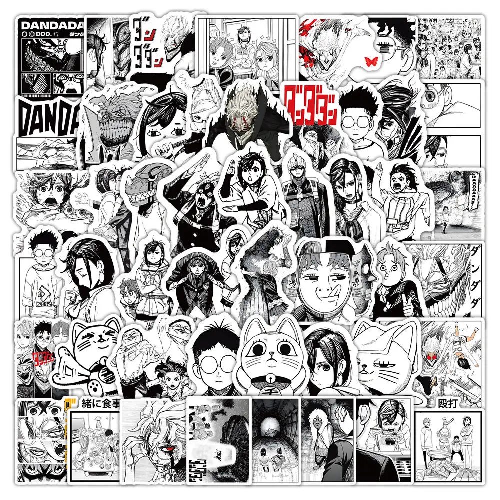 53Pcs Dan Da Dan Stickers Anime Peripherals Mobile Phone Ipad Case Decoration Diy Sticker Cartoon Children Hand Account Stickers