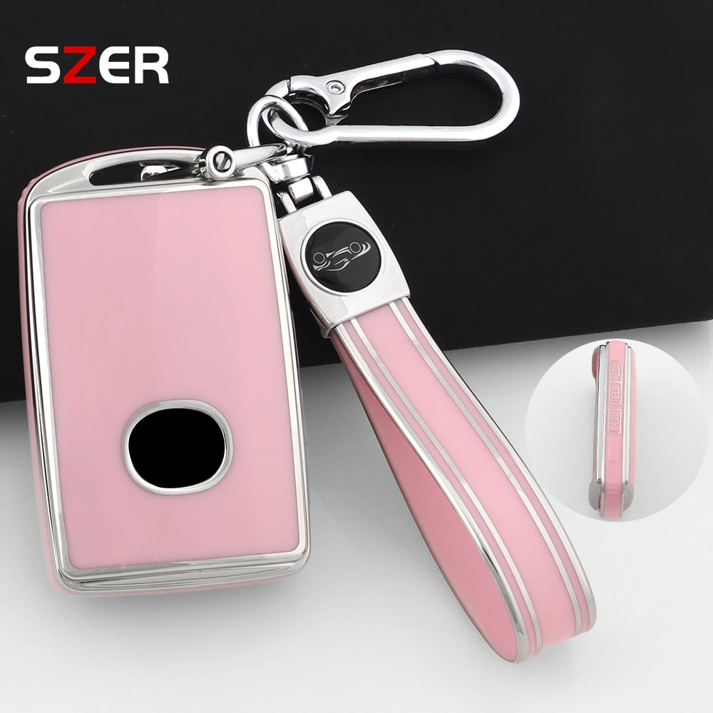 Pink TPU Car Key Case Cover Shell For Mazda 3 Alexa CX30 CX-4 CX5 CX-5 CX8 CX-8 CX-30 CX9 CX-9 Protector Keyless Fob Accessories