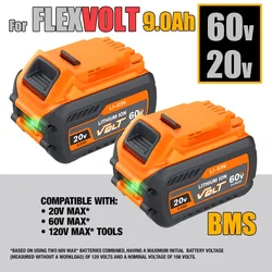 Batterie lithium-ion pour Dewalt FLEXVOLT, 20V, 60V MAX, 9Ah, DCB609, DCB606, DCB612, DCB609, DCB205, DCB200, DCB182