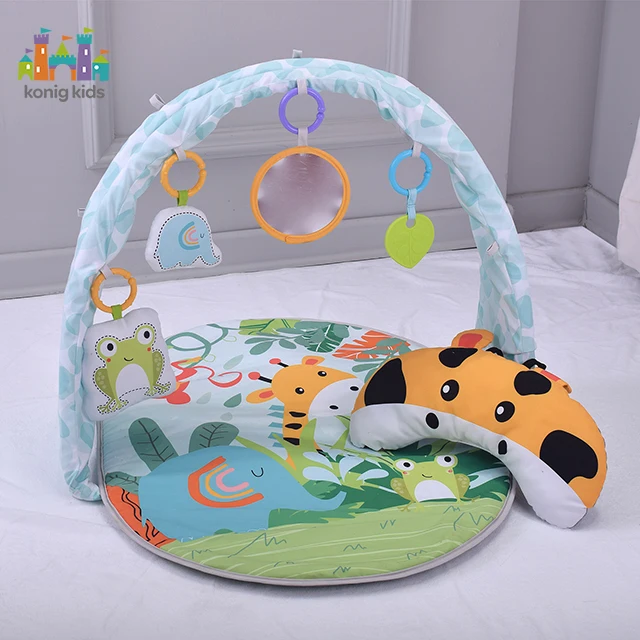 Konig Kids 3 in 1 Soft Baby Play Gym Lay to Sit-Up Animal Infant With Pillow Activity Center For Newborns baby activity gym