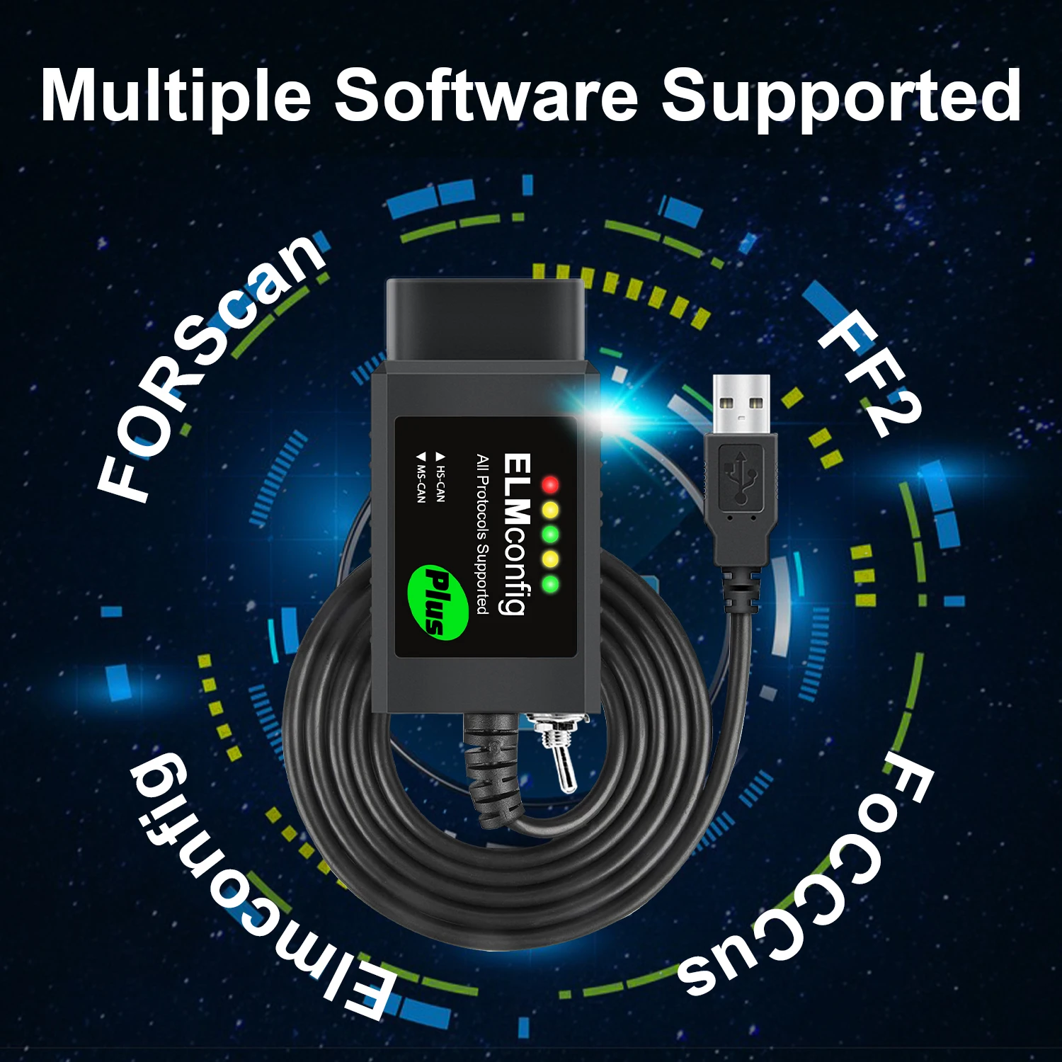 For Ford FORscan USB OBD2 ELM327 V1.5 with Switch CH340 PIC18F25K80 Chip Forscan FoCCCus HS CAN And MS CAN Car Diagnostic Tool