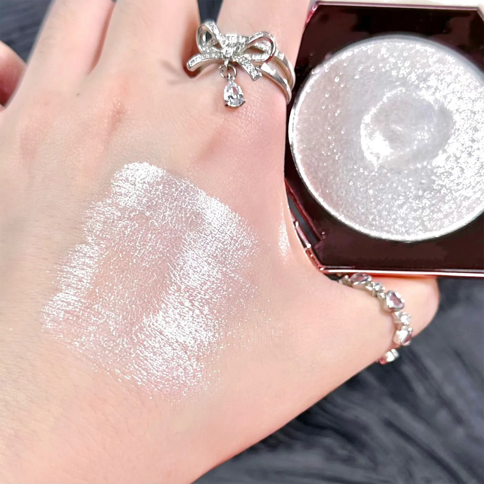 Perla bílá obličej zvýrazňovač líčení glittery diamant sparkly highlighters líčení pudr pro obličej tělo líc blednout kůže