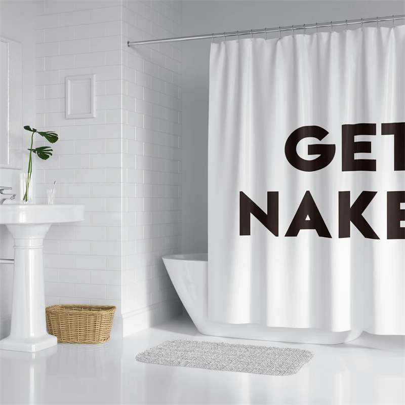 

Aertemisi Get Naked черный забавный комплект занавесок для душа с люверсами и крючками для декора ванной комнаты