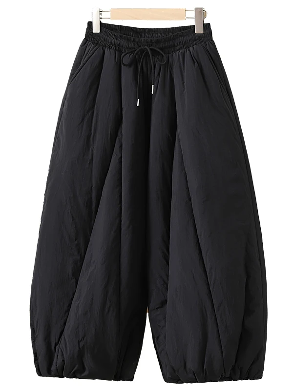 Pantalon ample en coton à jambes larges pour femme, décontracté, Dstring, couteau courbé, ballon, taille haute, jambe droite, nouvelle collection hiver